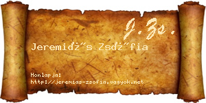 Jeremiás Zsófia névjegykártya